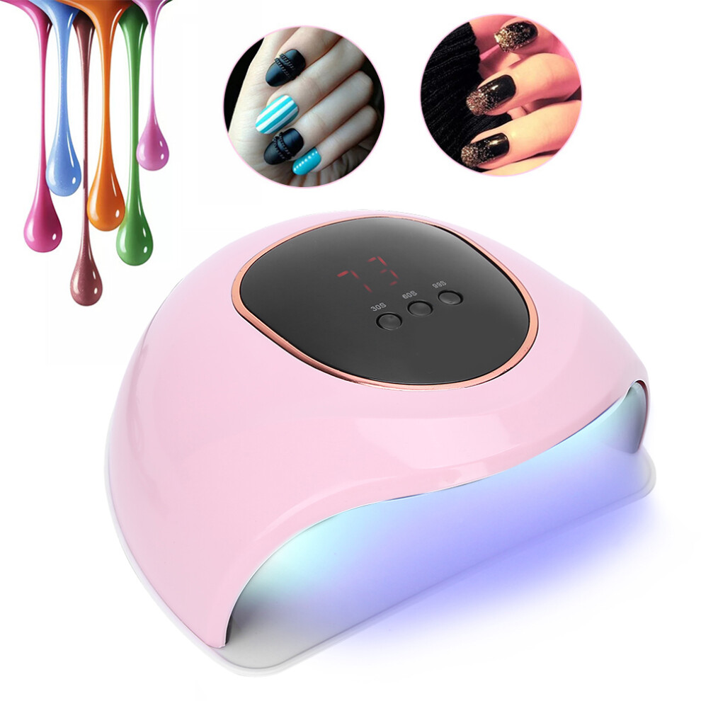 Pink/White 72W Uv Led Nail Dryer S2 Pro With 30 Chips 150X82x180mm