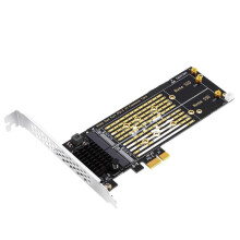 Conversor Adaptador PCIE X1 para SSD M.2 NVME M-KEY Duplo para Expansão de Placas Riser SSD 2230/2242/2260/2280
