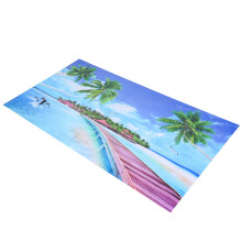 Vibrant Beach Fish Tank Decor Poster
