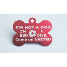 M U F C dog Identity tag with your contact info