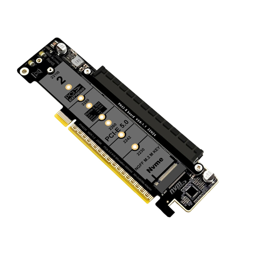 Pcie X16 To X8 X4 X4 Splitter Card M.2 Nvmex2 Input Expansion Adapter Card Support 2280/2260/2242/2230 Ssd Saudism
