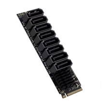 M.2 NVMe M-Key PCI-E zu 3.0 6 Gbit/S 8-Port Erweiterungskarte NAS-Festplatte Erweiterte PCI-E Adapter-Riser-Karte ASM1166 PM