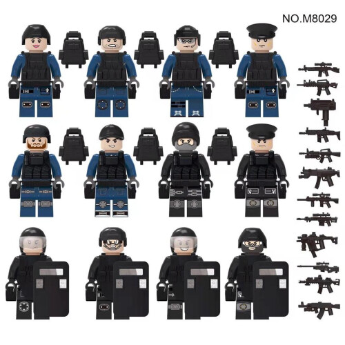 12x SWAT Military Mini Figures Compatible Bricks