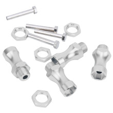 12 Stück Aluminium RC Radnabenadapter 12 mm auf 17 mm Silber, Maßstab 1:10