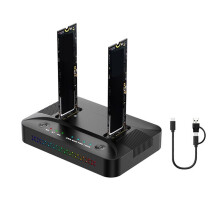 M.2 NVMe/ Dual-Bay Hard Drive Docking Station Offline Clone Hard Disk USB 3.2 Gen2 SSD Adapter