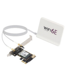 RTL8852BE WIreless WIFI6 Card with Extension Antenna AX1800 802.11ax BT5.2 PCI-E Wireless Wlan Dual Band 2.4G/5Ghz Wlan