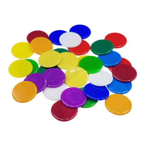 (Solid Mix, 19mm*1.6mm thick) Colorful Acrylic Chips 1000pcs, 24 Colors, 19mm