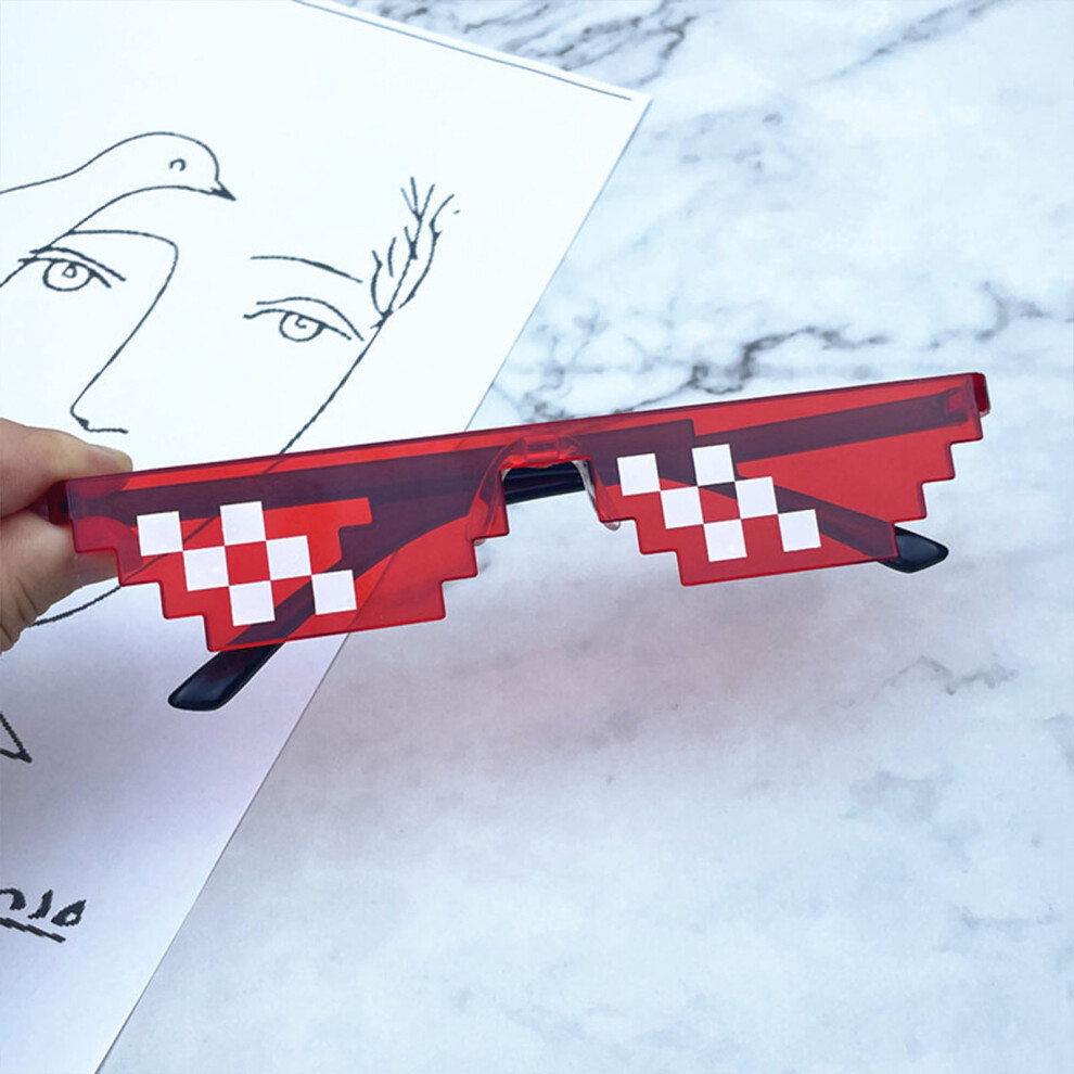 Bright-Home (Integrated Double Row Red) Mosaic Sunglasses, Bungee Jumping, Funny Children\'S Sunglasses, Funny Social People, Sand Sculpture, Pixel Eyes