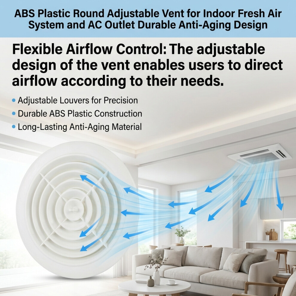Abs Adjustable Air Vent For Ac & Fresh Air System 6424024474533