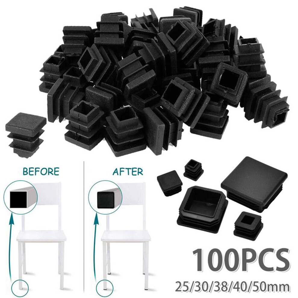 (25X25mm) 50Pcs Square Plastic Plugs, Waterproof Furniture Feet Sliders 6424024474601