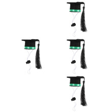 4Pcs Lightweight Green Felt Graduation Hats for Small Pets Home Use