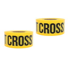 2Rolls Yellow Crime Scene Tape Durable Pe Non Adhesive Halloween Decor