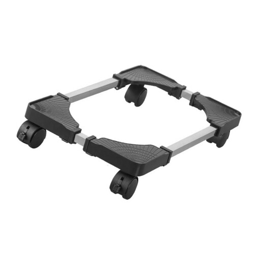 Plastic Adjustable Computer Tower Stand with Moving Castors for Gaming PC Black