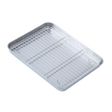 Stainless Steel Baking Tray with Mesh Rack, Easy Clean, Medium