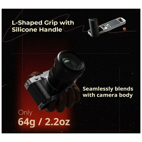 For X-E5 L-Shaped Mount Plate with Silicone Handle for  X-E5 Camera with Shutter Release Button B 1