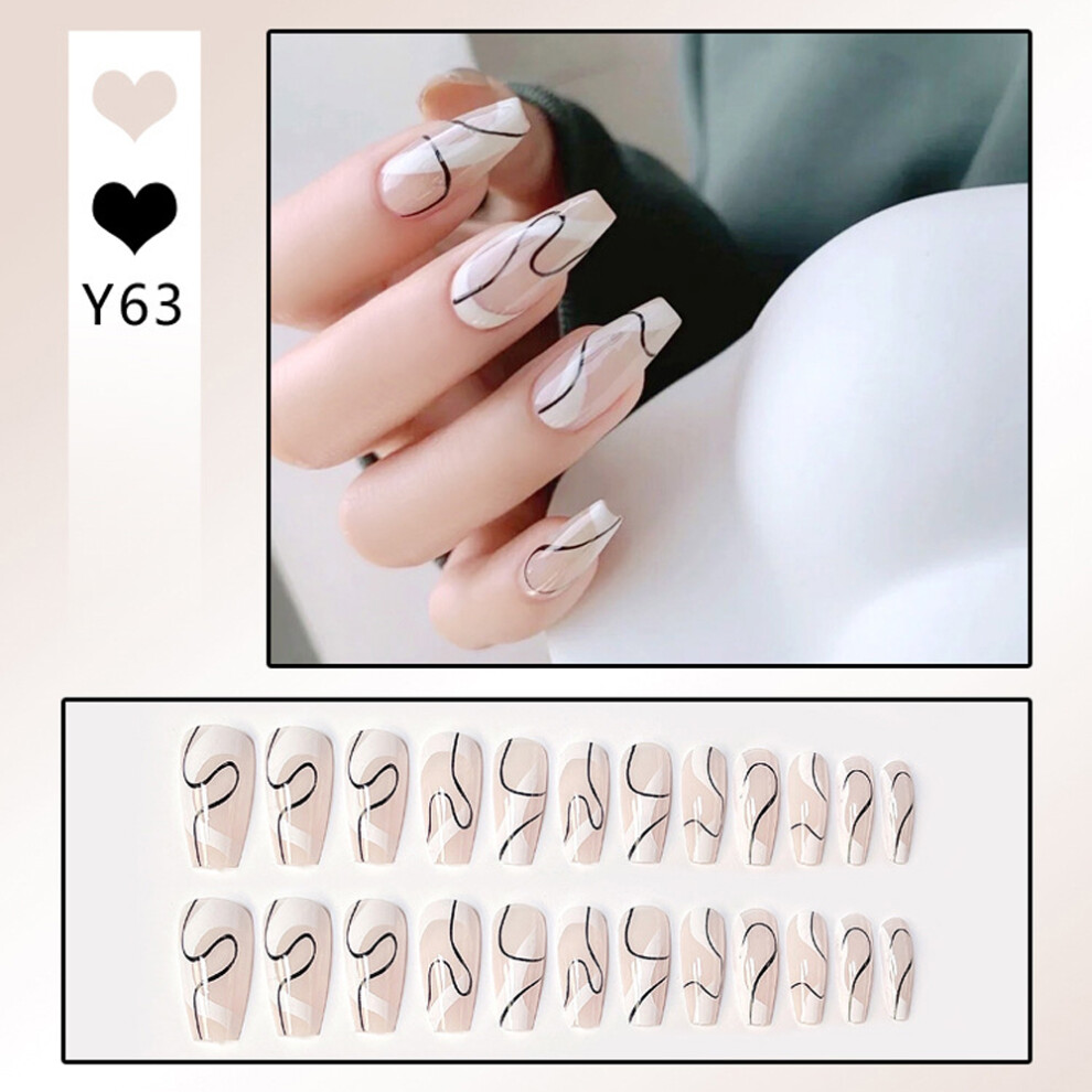 Dachuang Beauty (Jelly Glue Model) 24Pcs Colorful Gradient Fake Nails With Adhesive