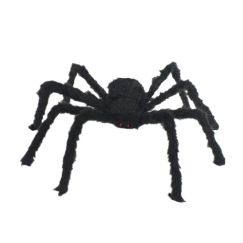 (Black, 125CM) Realistic Halloween Spider Decor - 50 chars