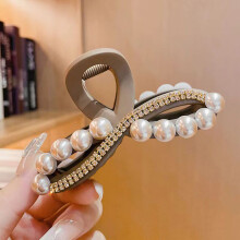 (Coffee) Elegant Pearl Hair Clip for Women