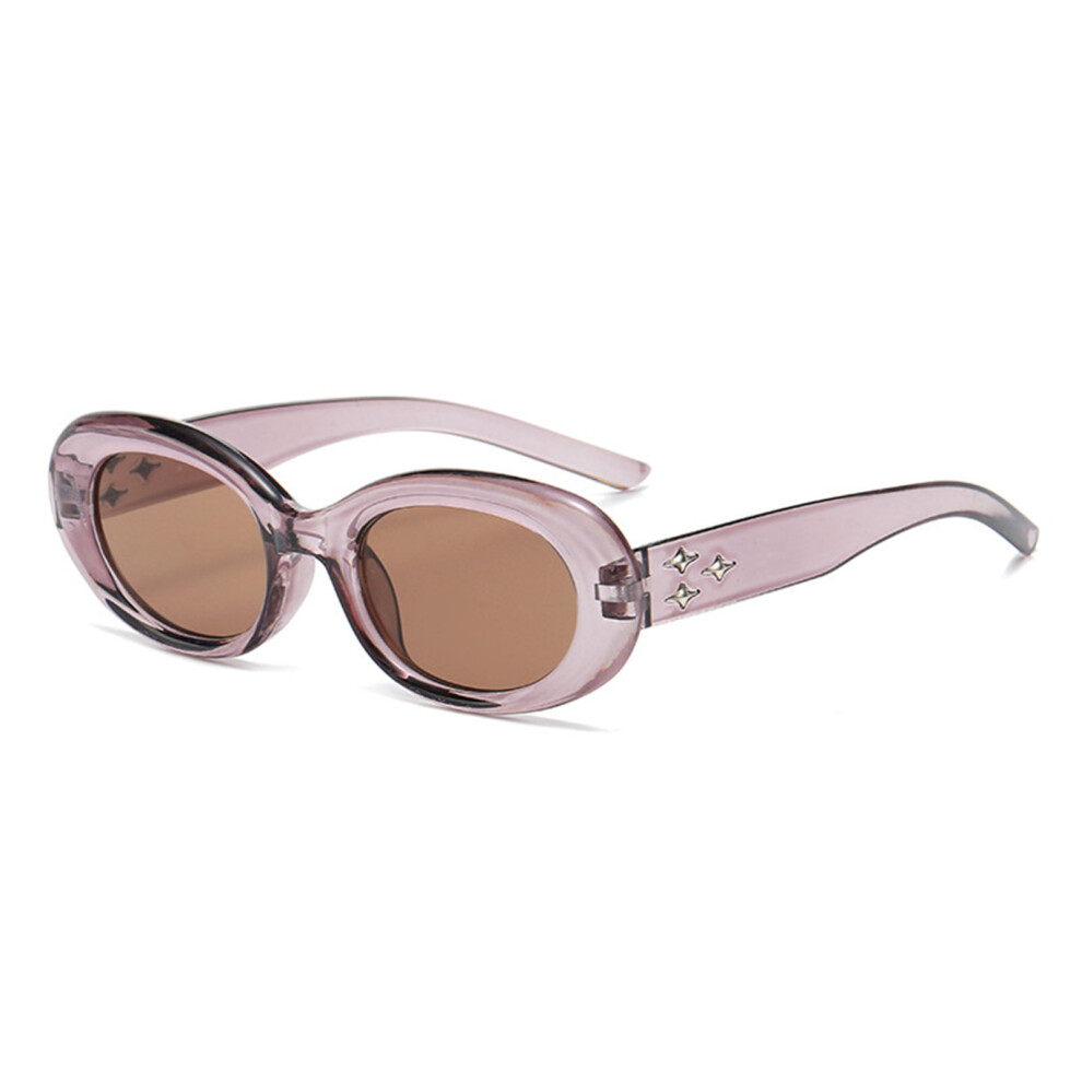 Dachuang Beauty Purple/Light ( Frame Tea Slices) Uv Protection Clear Lens Sunglasses - Block Strong