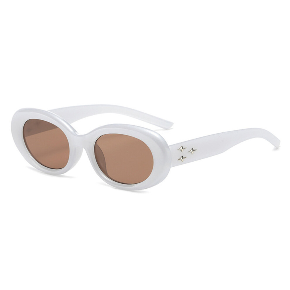 Dachuang Beauty Silver/Light ( Frame Tea) Uv Protection Clear Lens Sunglasses - Block Strong
