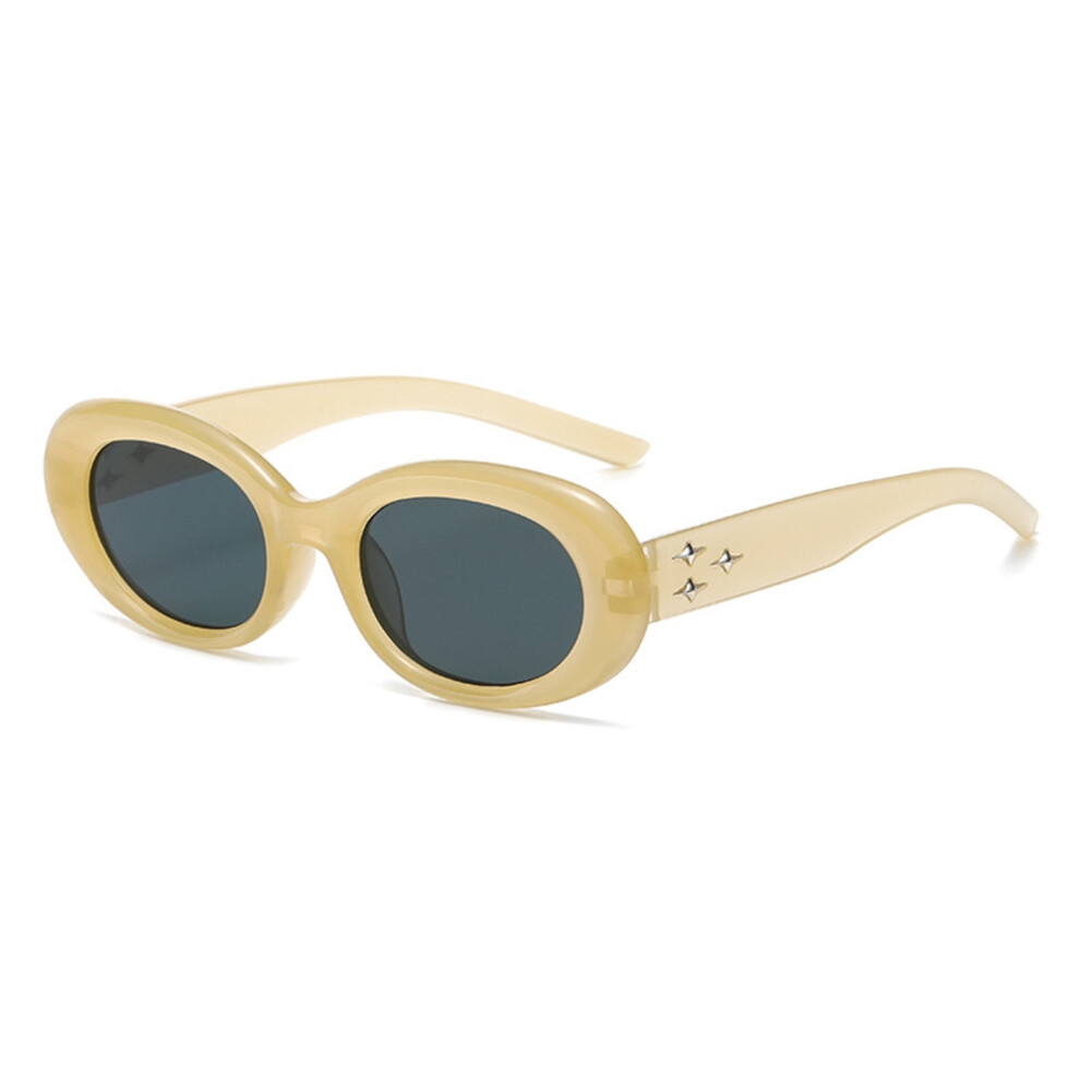 Dachuang Beauty Yellow/Black/Gray (Bright Jelly Frame Slices) Uv Protection Clear Lens Sunglasses - Block Strong Light