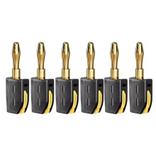 32A 4mm Banana Plug Solderless Quick Connect High Current Gold-Plated Connectors Audio Copper Speakers Amplifier Black