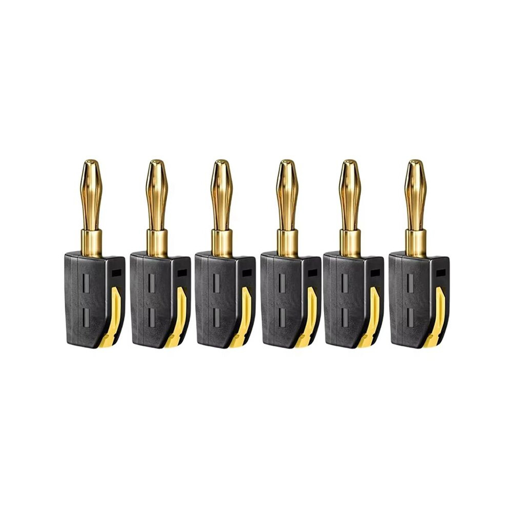 32A 4Mm Banana Plug Solderless Quick Connect High Current -Plated Connectors Audio Copper Speakers Amplifier Gold/Black 6032726621799