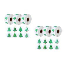 6Rolls Christmas Party Sticker Rolls Self Adhesive Present Tag Labels