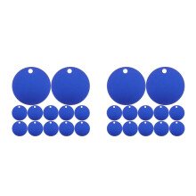 50Pcs Blue Aluminum Dog Tags Blank for DIY Engraving Pet Name Id Tag