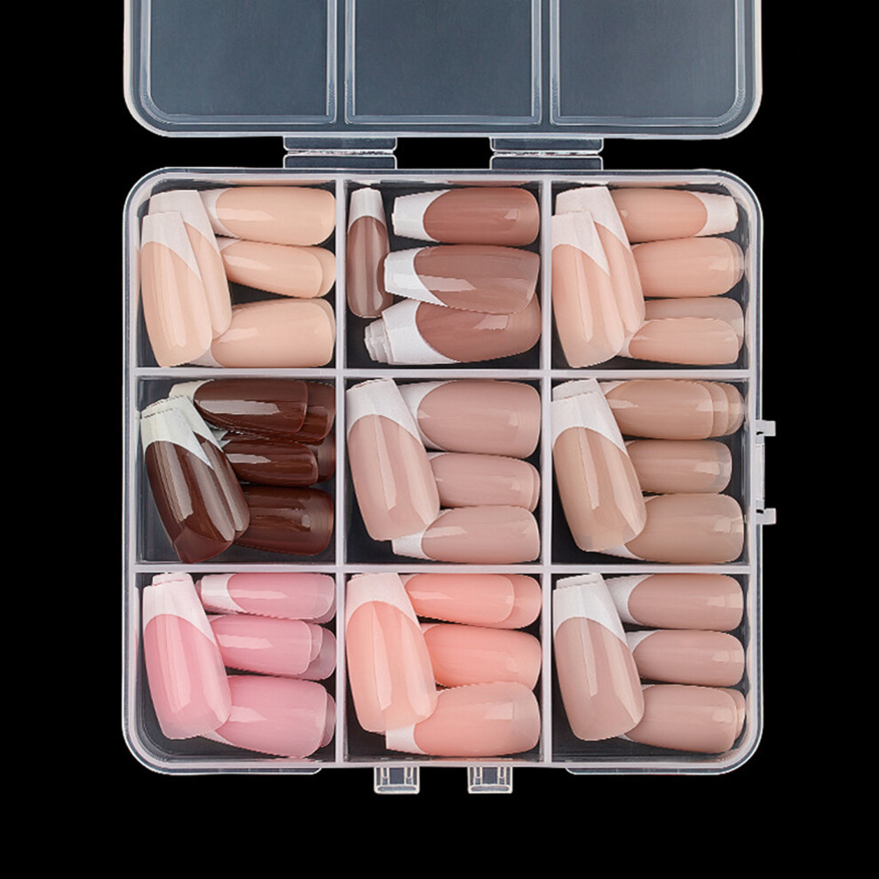 Dcph-Clothing French Tip Almond Press-On Nails - Natural Look