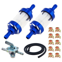 3/16 Inch ID Fuel Line Hose 2pcs Fuel Filter for Motorcycle Car Scooter ATV Off-road 1/4 inch 6.5mm Inline Filter Kit Set
