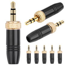 3.5mm Plugs with M6 Internal Thread Stereo Male Plug Stereo Headphone Jack Male Plug Spare Plug for Lavalier Wireless Microphone