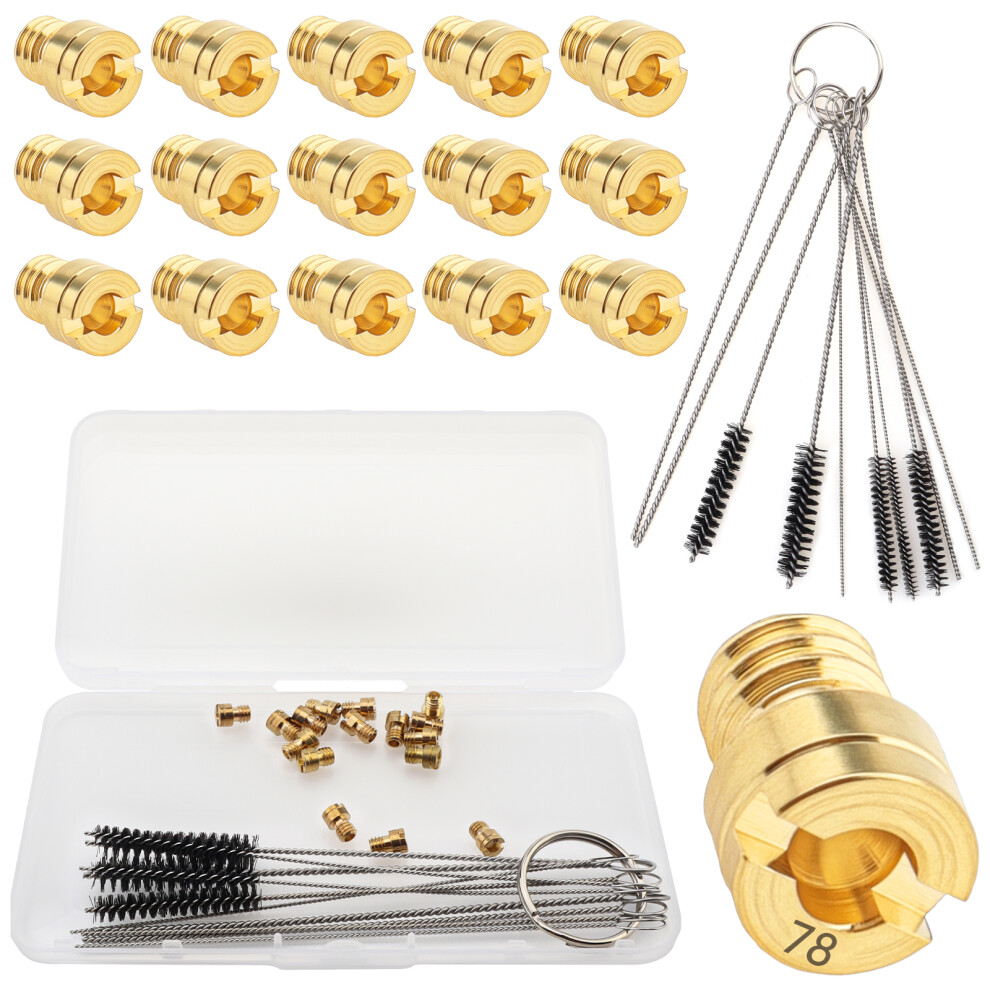 16Pcs #40-#78 Brass Carburetor Main Jet Kit Fit For Gy6 49Cc 50Cc 80Cc 100Cc 139Qmb 139Qma Pz19 Carburetor Carb Main Nozzle 6935161633733