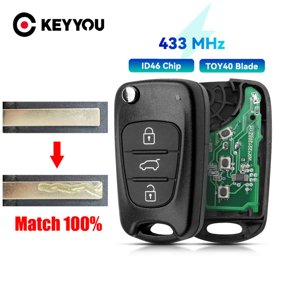 With Cutting Service For Hyundai I20 I30 Ix35 Avante 433Mhz Ask Id46 Chip Ask 3 Buttons Flip Car Remote Key Control Key 6935161707519