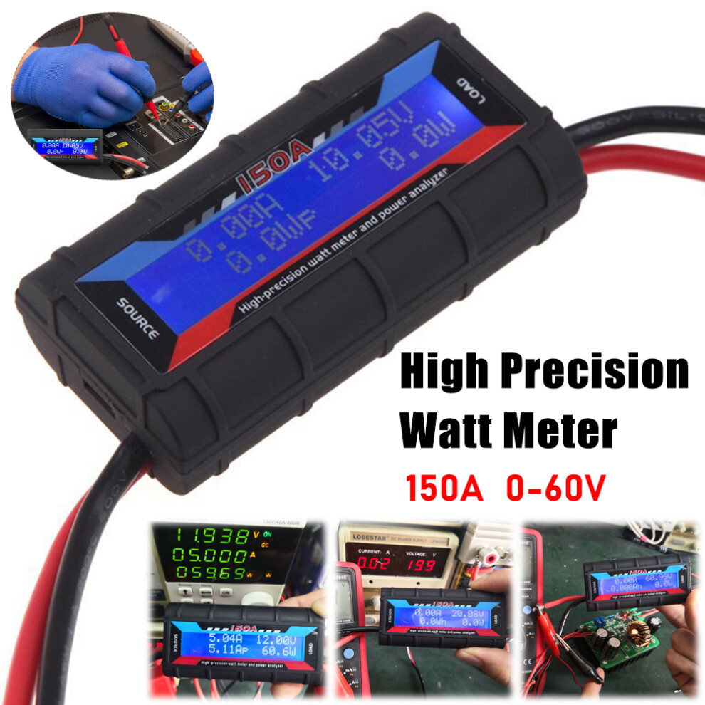 150A High Precision Rc Watt Meter Power Analyzer Voltmeter Ammeter Dc 4.8-60V Lcd Digital Rc Power Watt Detector Monitor Backlig 6935161633481