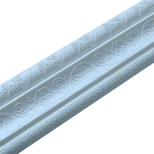 (Light Blue, B) 3D Skirting Line, Mildew-Proof & Easy Clean