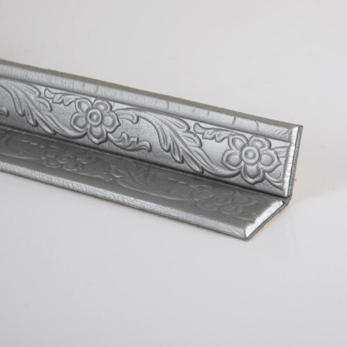 (Silver Grey, B) 3D Skirting Line, Mildew-Proof & Easy Clean