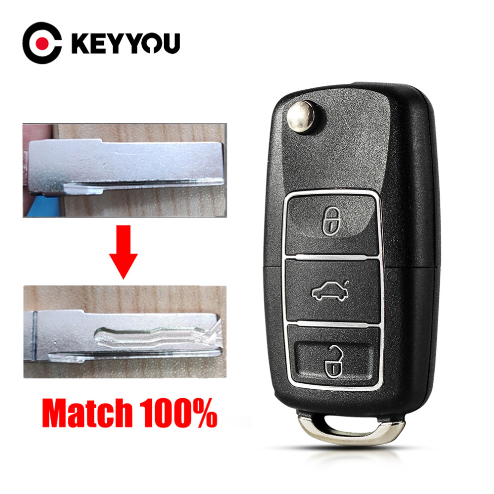 With Cutting Service 3 Buttons Flip Car Remote Key Shell Case For Vw Volkswagen Jetta Golf Passat B5 B6 Beetle Polo Bora 6935161707403
