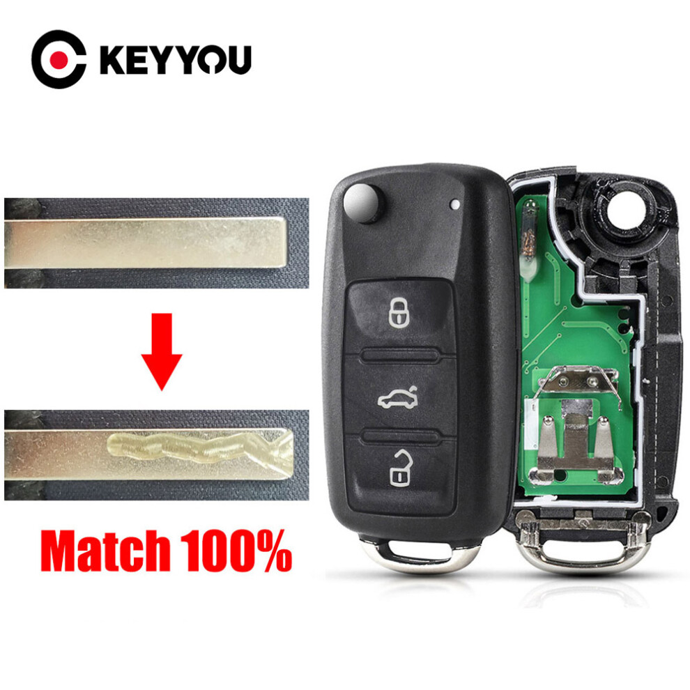 With Cutting Service 434Mhz Id48 Remote Car Key For Vw For Volkswagen Caddy Eos Golf Jetta Polo Touran Passat 5K0837202ad 6935161707458