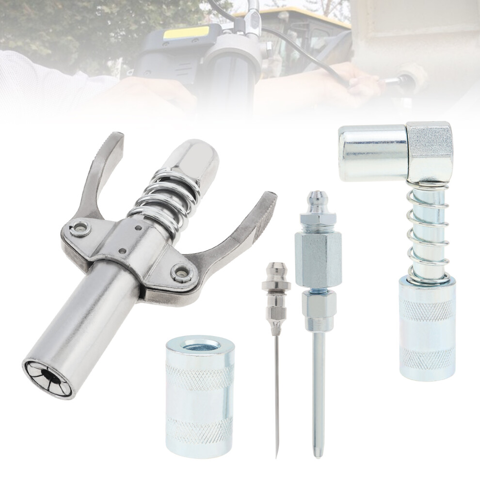 Grease Gun Coupler Nozzle 90 Degrees Butter Gun Adapter For Automobile Repair Tool Needle Tip Lubricating Oil Accessory Kit Set 6935161667790