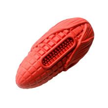 (red) Durable Squeaky Rubber Dog Chew Toy for Teeth Cleaning
