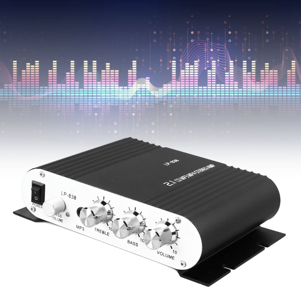 Sound Amplifier 2.1 Channel Stereo Receiver Aluminium Alloy Black 6901388020182