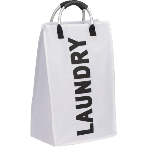 Premier Housewares Laundry Bag with Handle White For Bathroom Home