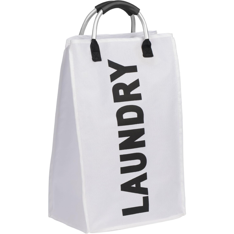Premier Housewares Laundry Bag With Handle For Bathroom Home White
