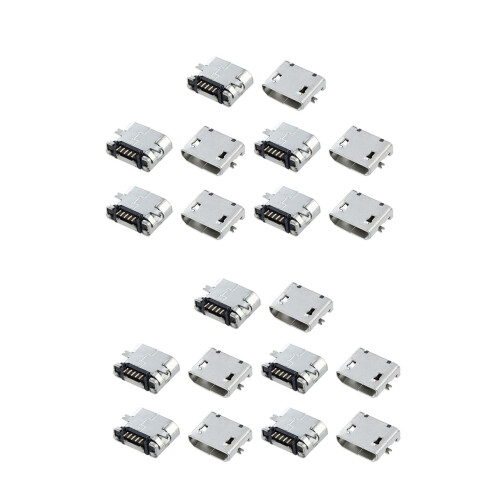 20 Pcs Spare Parts Type B Micro-USB Female Jack Connector Port Socket 1