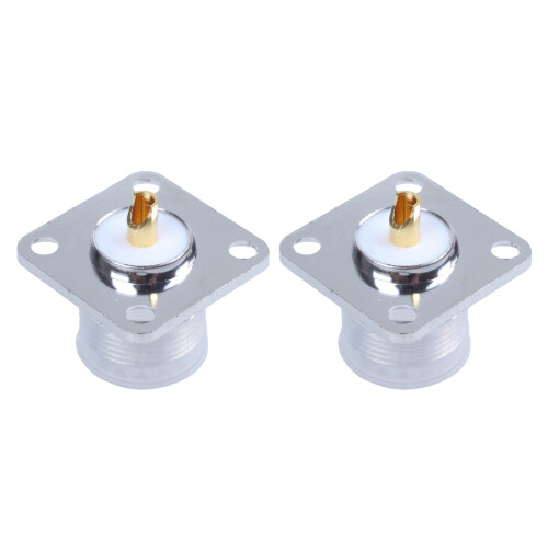 2X UHF Female SO239 Panel Chassis Mount Flange Deck Mount Solder Cup RF Connector
