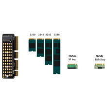 2X M.2 NVME Till PCI-E 4.0-Adapterkort M.2 M-KEY-Kortplats Stöder 1U-Server