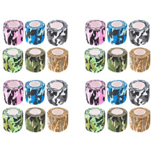 24 Roll Wrap Tape Bulk (Assorted and Camouflage Colors Random) Vet First Aid Tape Self Adhesive Adherent