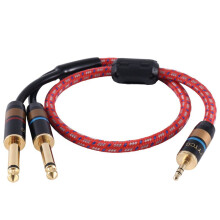 YYTCG Cable HiFi 3,5 Mm Convertir Dual 6,5 Mm Audio AUX Cable 3,5 una 6,5 Computadora MóVil Tarjeta de Sonido Cables Mezcladores 0,5 M