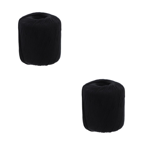 2Rolls Black Cotton Cord Durable DIY Craft Rope for Hand Knitting